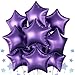 Biapian Purple Star Foil Balloons 10PCS Purple Foil Stars Shape Balloons 18 Inch Metallic Stars Aluminum Balloon Helium Pentagram Balloon for Birthday Anniversary Graduation Halloween Party Decoration - Image 2