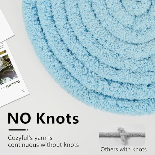 Cozyful Chunky Yarn for Hand Knitting - #10 Chunky Chenille Yarn, Jumbo Big Thick Chunky Yarns for Crocheting, Super Bulky Chunky Knit Blanket Yarns, 8 Skein (22 yds 8 oz Each Skein), Sky Blue - Image 4