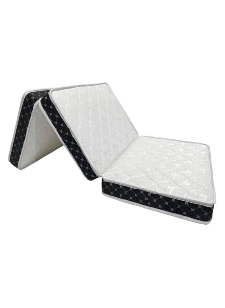 Comfy Comfy White Knitted Cotton 180 X 90 X 10Cm Medicated Portable Folding Mattress With Black Border - Image 2