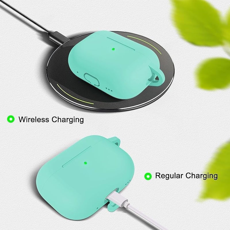 Woyinger for AirPods Pro 2 Case with Cleaner Kit, Compatible with Airpods Pro 2nd/1st Generation Case (USB-C Cable) with Keychain for Women and Men,Mint Green - Image 3