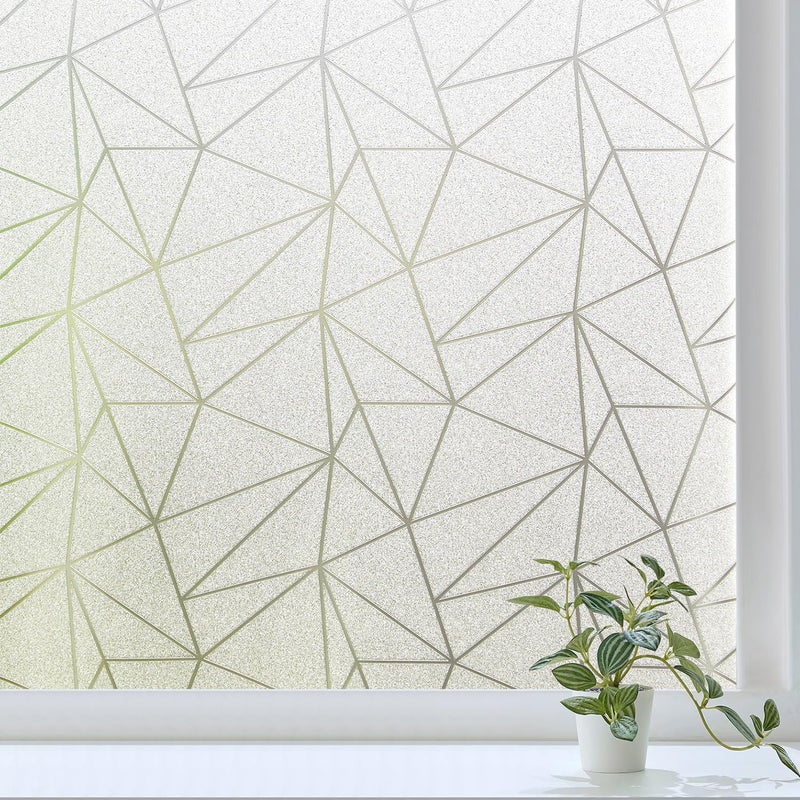 NINETREX Window Privacy Film Frosted Glass Window Clings Decorative Coverings Non-Adhesive Sun Blocking Stickers for Home Office Garage,17.5 x 78.7Inches - Image 1
