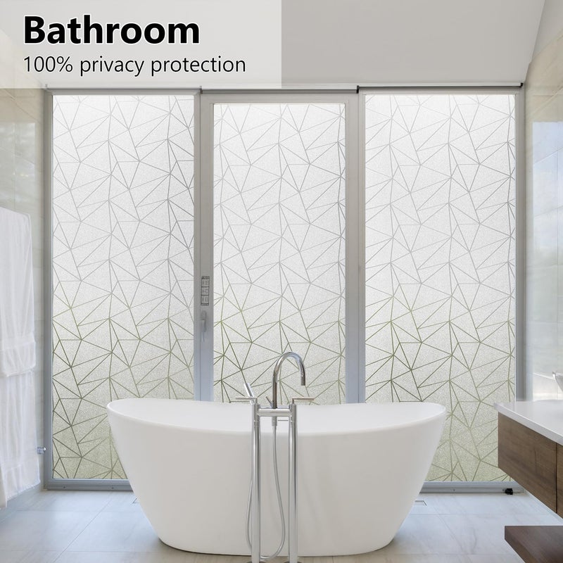 NINETREX Window Privacy Film Frosted Glass Window Clings Decorative Coverings Non-Adhesive Sun Blocking Stickers for Home Office Garage,17.5 x 78.7Inches - Image 5