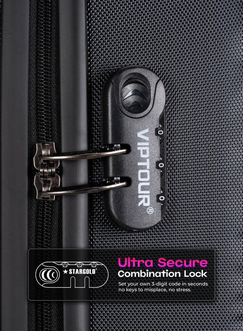 فيبتور مجموعة من 4 حقائب سفر بعجلات ABS مع قفل رقم 20،24،28،32 بوصة - Image 3