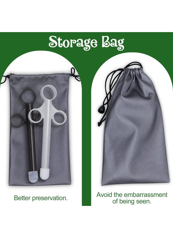 2Pack Storage Bag Lube Applicator Syringe with Precise Scales for Women Men Precision Female Lubricant Tube Applicator with 10ml Precision Markings Easy Use Clean Reusable No Disposable