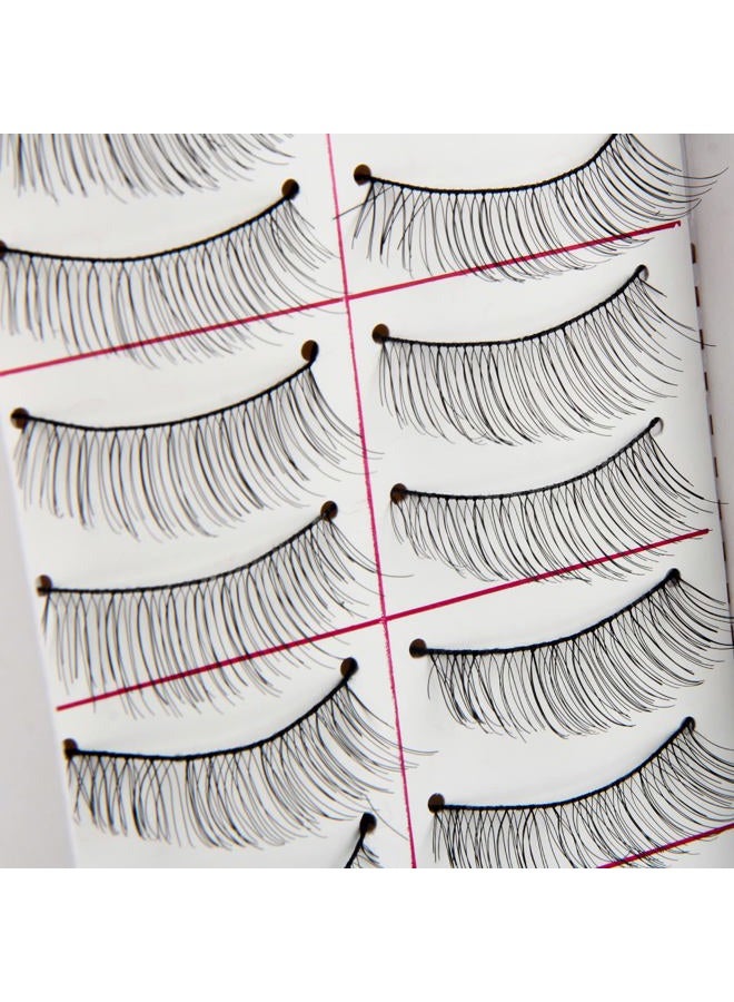 Adecco LLC 50 Pairs Natural Look Taiwan Handmade Fake False Eyelashes Eye Lashes Classical Eyelashes - Image 5