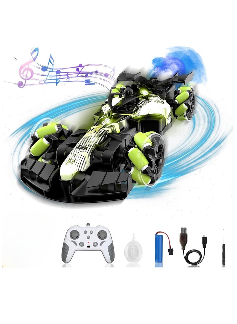RAKAY 2.4GHz Gesture Sensing Remote Control Car - 360° Spin High Speed Drift F1 Formula Racing, with Spray, Music & Light, Toy for Kids 6-12 Year Birthday Coolest Best Toy,Green - Image 1