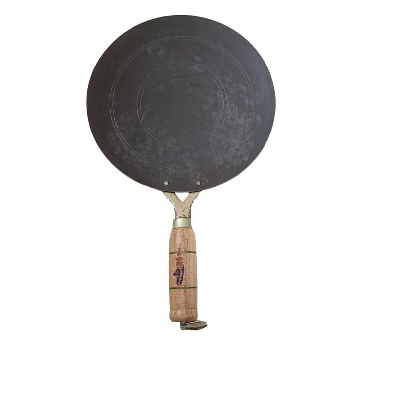 YugaYatra Iron tawa RotiChapati Tawa with Wooden Handle Tawa 24 cm Diameter 875 Grams  - Image 4