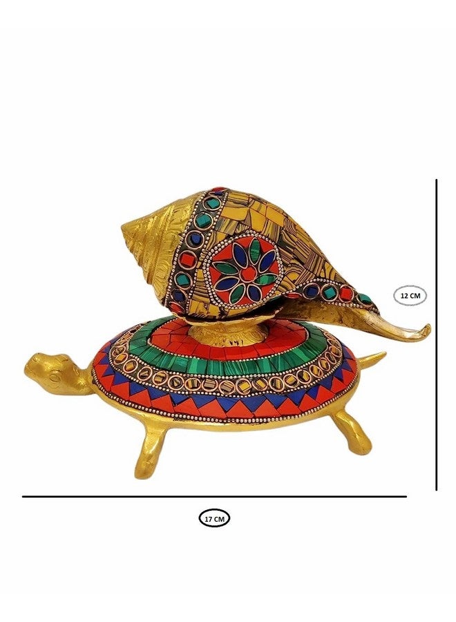 The Artage Brass Shankh Tortoise Vastu Items Statue Showpiece Home Decor Gifting Office Decorative Piece for Puja Room Living Room Positive Figurine Artefact Tableware - Image 5