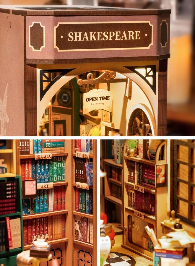 Rolife DIY Book Nook Kit 3D Wooden Puzzles for Adults 8.6" Bookstore Miniature House Kit Booknook Bookshelf Insert Decor with LED Lights Craft Kits Family Project Gifts for Adults Women Men - Image 4