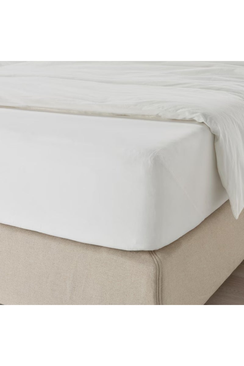 White Fitted Sheet 120x200 cm – 100% Cotton, Soft, Durable & Fits Mattresses Up to 26 cm - Image 2