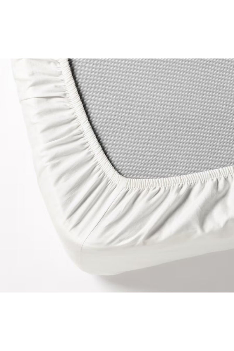 White Fitted Sheet 120x200 cm – 100% Cotton, Soft, Durable & Fits Mattresses Up to 26 cm - Image 4