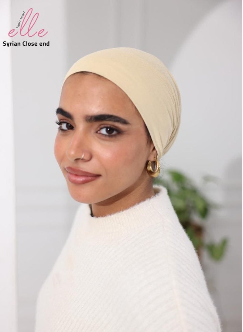 ايل بندانه بونيه قطن مقفولة بدون خياطة للمحجبات – مريحة وخفيفة للتغطية اليومية والأناقة