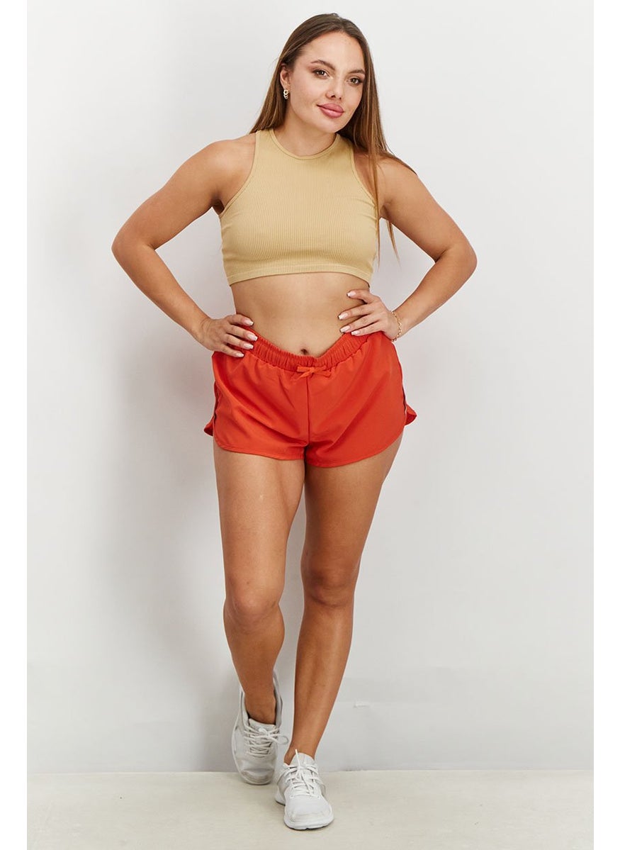 Lefties Women Sportswear Fit Training Short, Orange  - Image 2