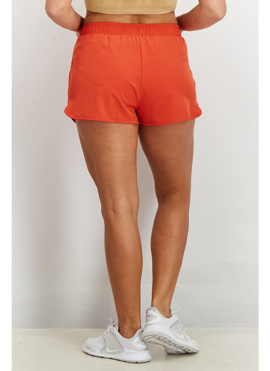Lefties Women Sportswear Fit Training Short, Orange  - Image 4