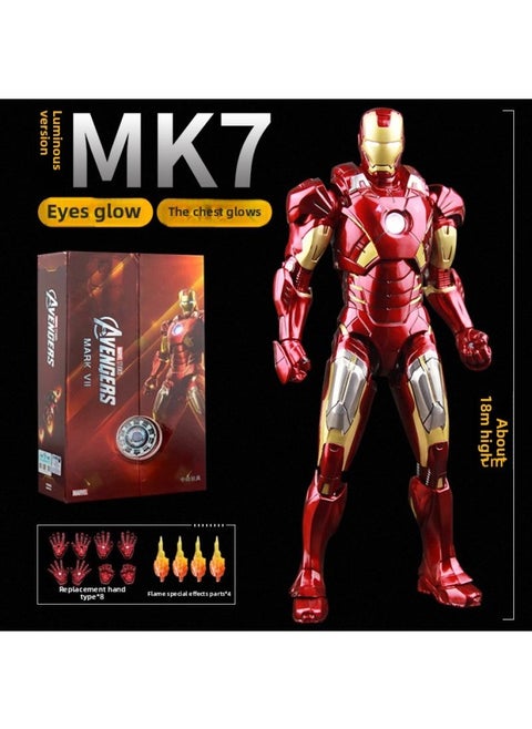 Zhongdong Iron Man Hand-made MK85 Marvel 3 Avengers 2 Mark 50 Luminous Action Figure Model Toy-Color:Iron Man Mk7 Luminous Version 1907-07