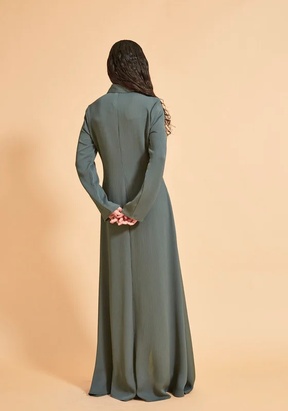 Thouq Metallic Eyelet Maxi Shirt Dress