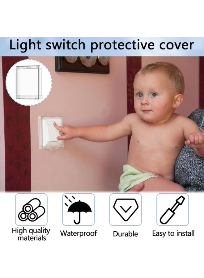Light Switch Guard Cover, 2Pcs Child Proof Wall Switch Cover, Child Safety Plug Socket Covers, Prevents Accidental Switch Flips by Children and Adults - Image 5