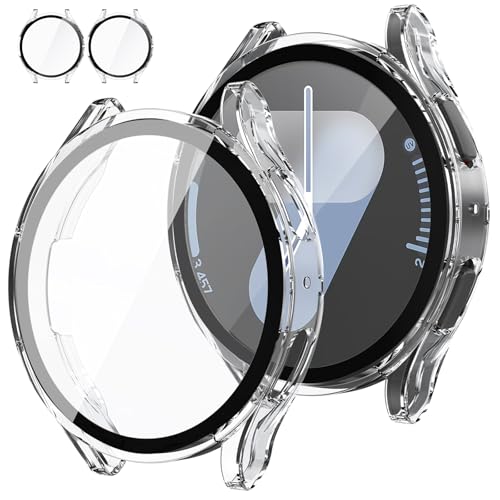 Tensea [2Pack] for Samsung Galaxy Watch 7 2024 Screen Protector Case 40mm Accessories, Protective Face Cover for 40 mm, Hard Bumper Built-in Tempered Glass Film for Women Men - Image 1