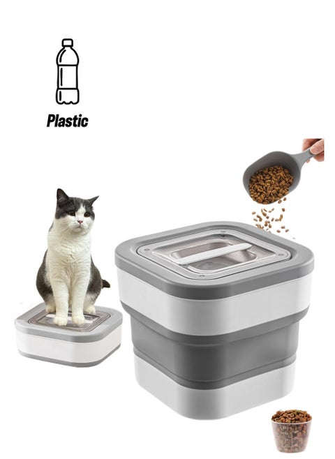 Dog Food Storage Container 5-35 Lbs Collapsible Pet Food Container Kitchen Nuts Cereal Leak Proof Sealable Storage Box with Scoop and Airtight Lid Moisture Insect and Dust Proof TPR Material