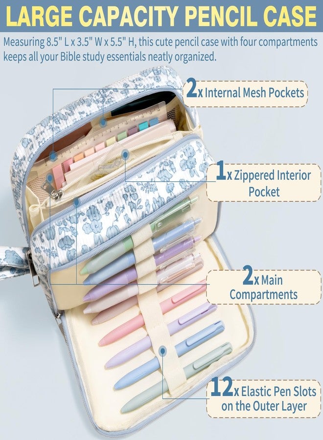 FLOE Bible Study Supplies Journaling Kit for Women with Bible Cover Case, Easter Mothers Day Christian Gifts for Women, Bible Study Tools Accessories Set w/Highlighter, Pencil Case Notebook Annotation Kit - Image 4