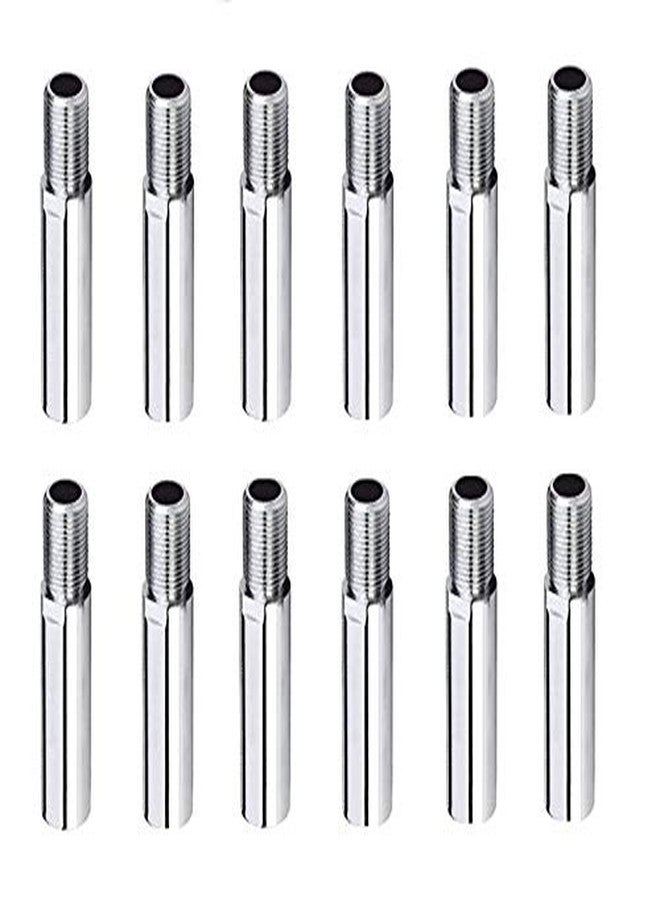 NEW WARE CP Brass Extension Nipple 4 Inch 15 mm 0.5 Inch Chrome Finish Plumbing Connector Fitting Pack of 12 - Image 1