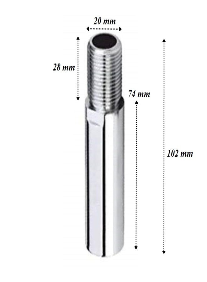 NEW WARE CP Brass Extension Nipple 4 Inch 15 mm 0.5 Inch Chrome Finish Plumbing Connector Fitting Pack of 12 - Image 2