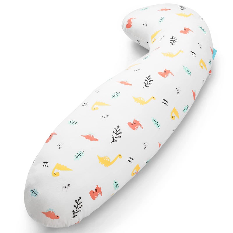 BYRIVER 35" Contour Cooling Cute Body Pillow for Kids Girls Boys, Child Hug Pillow for Sleeping, Washable Cotton Dinasour Pillow Cover, Gifts for Kids (KL) - Image 1