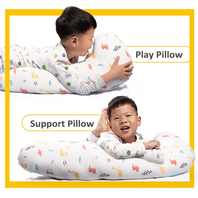 BYRIVER 35" Contour Cooling Cute Body Pillow for Kids Girls Boys, Child Hug Pillow for Sleeping, Washable Cotton Dinasour Pillow Cover, Gifts for Kids (KL) - Image 5