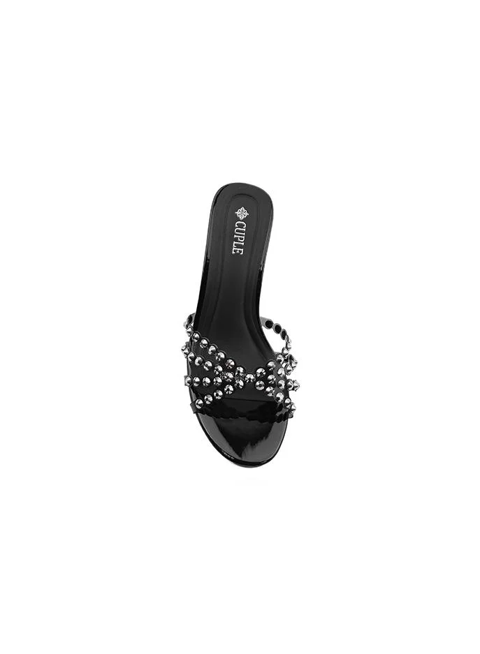 Cuple Black Heel Slipper – Soft & Feminine for Women | Best Price UAE
