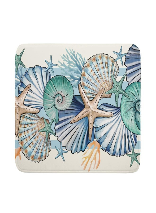 aportt Sea Shell Starfish Summer Dish Drying Pad 18 x 24 Inch With Absorbent Reversible Microfiber Coastal Ocean Drying Mats Dish Drainer Mat Fast Dry For Kitchen Dining Room Decoration - Image 1