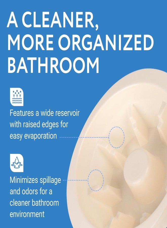 Impresa Universal Toilet Plunger Holder Drip Tray Caddy - 3-Pack White Modern - Low-Profile Base Evaporates Water & Prevents Spills - Fits Toilet & Sink Plungers - Image 3