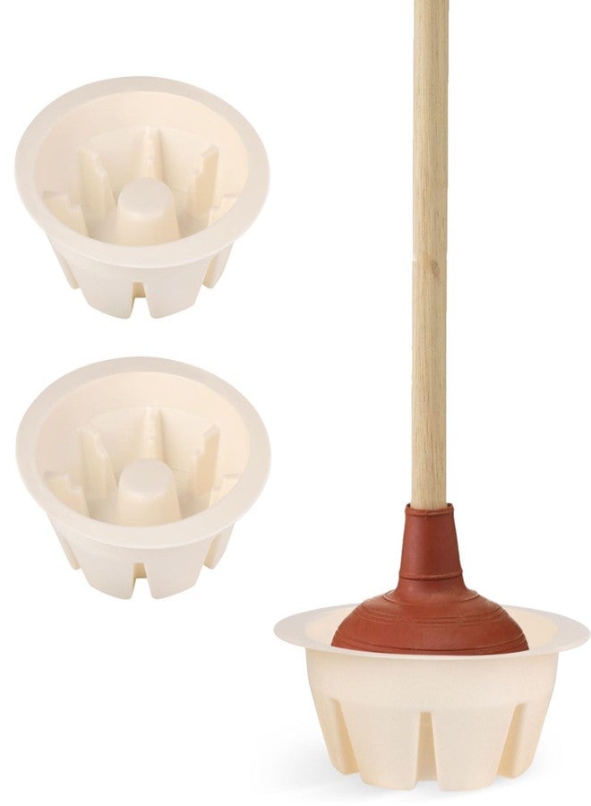 Impresa Universal Toilet Plunger Holder Drip Tray Caddy - 3-Pack White Modern - Low-Profile Base Evaporates Water & Prevents Spills - Fits Toilet & Sink Plungers - Image 1