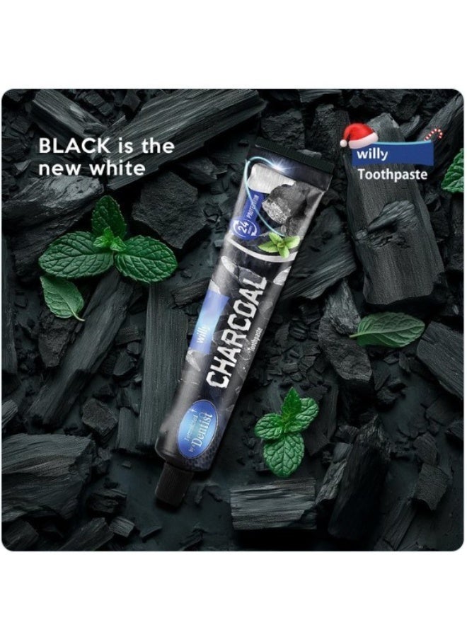 Willy Charcoal Gel Toothpaste 180g – Deep Clean Whitening Toothpaste with Activated Charcoal - Image 4