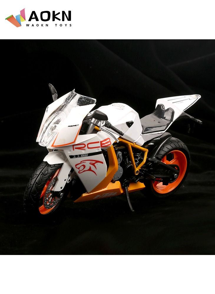 WAOKN Austria HTM locomotive 1 : 12 Scale Collector Die-Cast Motorcycle Replica Exquisite Motorcycle Model White - Image 1