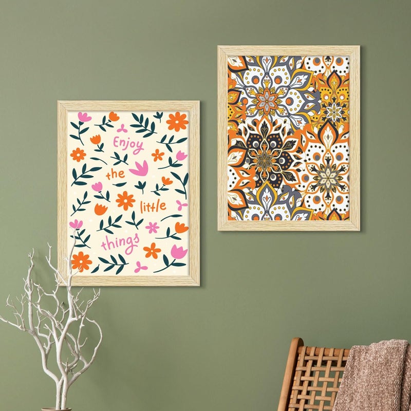 ArtX إطار لوحة فنية كبيرة من ورق الزهور ArtX متعددة الألوان مجموعة معاصرة 2 مجموعة من 10 × 10 بوصة 2 مجموعة من 13 × 10 بوصة 23 × 20 بوصة مجموعة مدمجة من 4 - Image 4