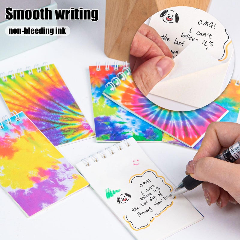 Koogel 24PCS Small Spiral Notebook, Blank Mini Pocket Journal Notebook for Kids Back to School, Tie Dye Style Journal Mini Memo Pads for Tie Dye Birthday Pastel Art Party Favors Gift Supplies - Image 5