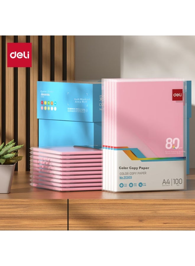 A4 80g Light Pink Colored Copy Paper, Colored Printing Paper, Children's Origami Paper, Non-cardboard Paper, 100 Sheets/pack Zc003