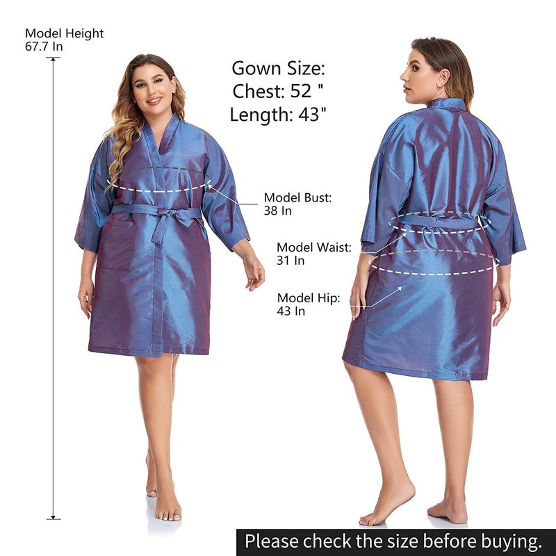 PERFEHAIR Salon Client Gown Robes Cape, Hair Salon Smock for Clients- Kimono Style (Purple) - Image 2