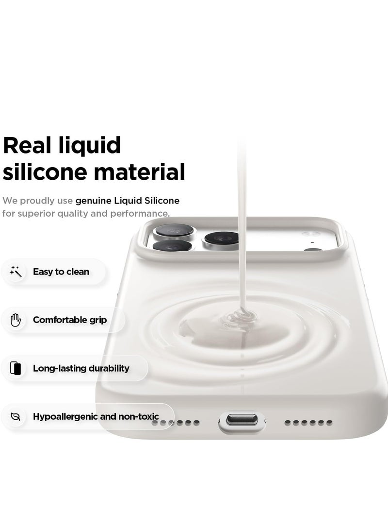 سيليكون غطاء حماية مغناطيسي فاخر لهاتف iPhone 17 Pro باللون الأسود متوافق مع سلسلة iPhone - مقاوم للصدمات، نحيف، ناعم الملمس مع دعم الشحن اللاسلكي المغناطيسي - Image 3