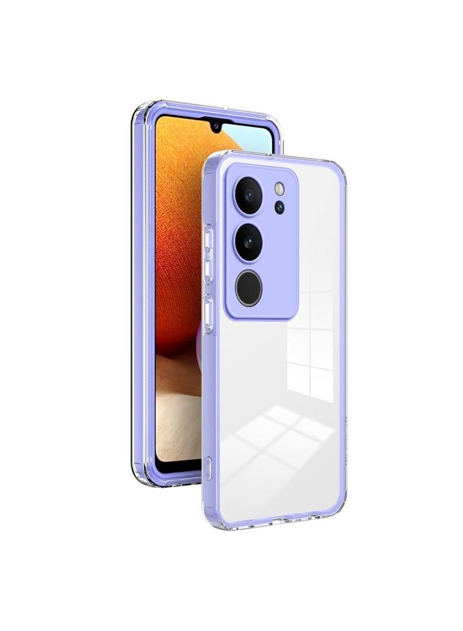 erorex Case For vivo V29 5G 3 in 1 Clear TPU Color PC Frame Phone Case - Image 1