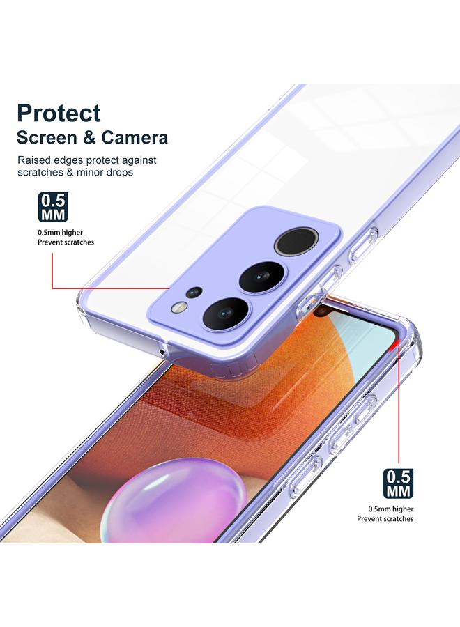 erorex Case For vivo V29 5G 3 in 1 Clear TPU Color PC Frame Phone Case - Image 4