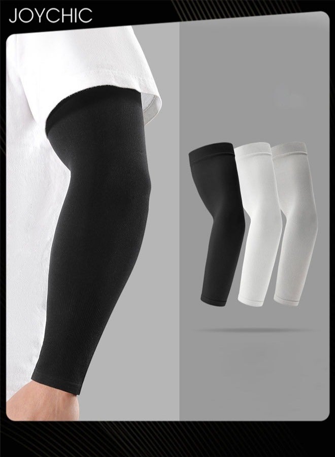 Joychic 3 قطع من أكمام الحماية من الشمس الصيفية للرجال في الرياضات الخارجية وصيد الأسماك والقيادة من الحرير الجليدي المسامي ومضادة للأشعة فوق البنفسجية وأكمام أذرع ثلج كبيرة جدًا - Image 1