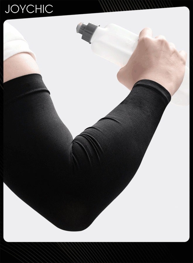 Joychic 3 قطع من أكمام الحماية من الشمس الصيفية للرجال في الرياضات الخارجية وصيد الأسماك والقيادة من الحرير الجليدي المسامي ومضادة للأشعة فوق البنفسجية وأكمام أذرع ثلج كبيرة جدًا - Image 2