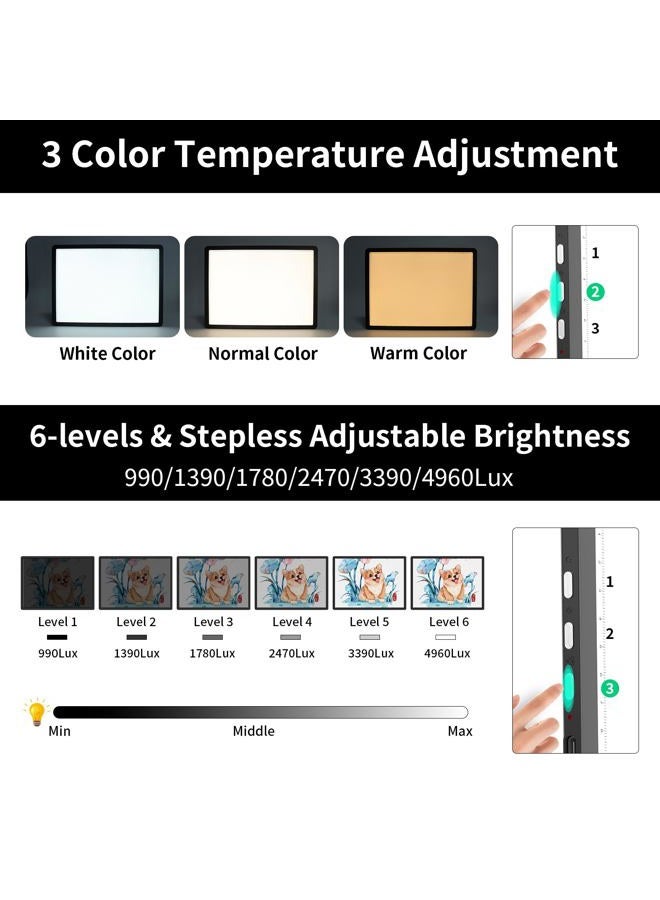 TOHETO Tracing Light Board, A2-D90-02-Black - Image 4