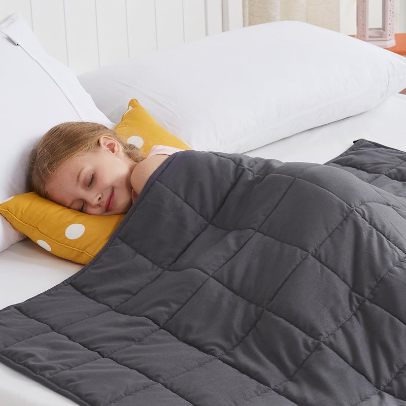 CuteKing Weighted Blanket 7lbs 40x 60 Grey Heavy Blanket for 6080lbs Weighted Blanket for Cooling  Heating with Premium Glass Beads Thick Blanket AllSeason