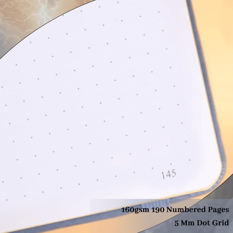 TIEFOSSI Dot Journal 160gsm 190 صفحة مرقمة يوميات للعمل والرسم A5 مجلة جلدية بغلاف مقوى لكتابة النساء والرجال - Image 3