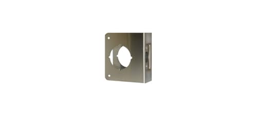 Don-Jo 81-S-CW Classic Wrap-Around Plate, 22 Gauge Stainless Steel , Satin Stainless Steel Finish, 4-1/4" x 4-1/2", For Cylindrical Door Locks - Image 1