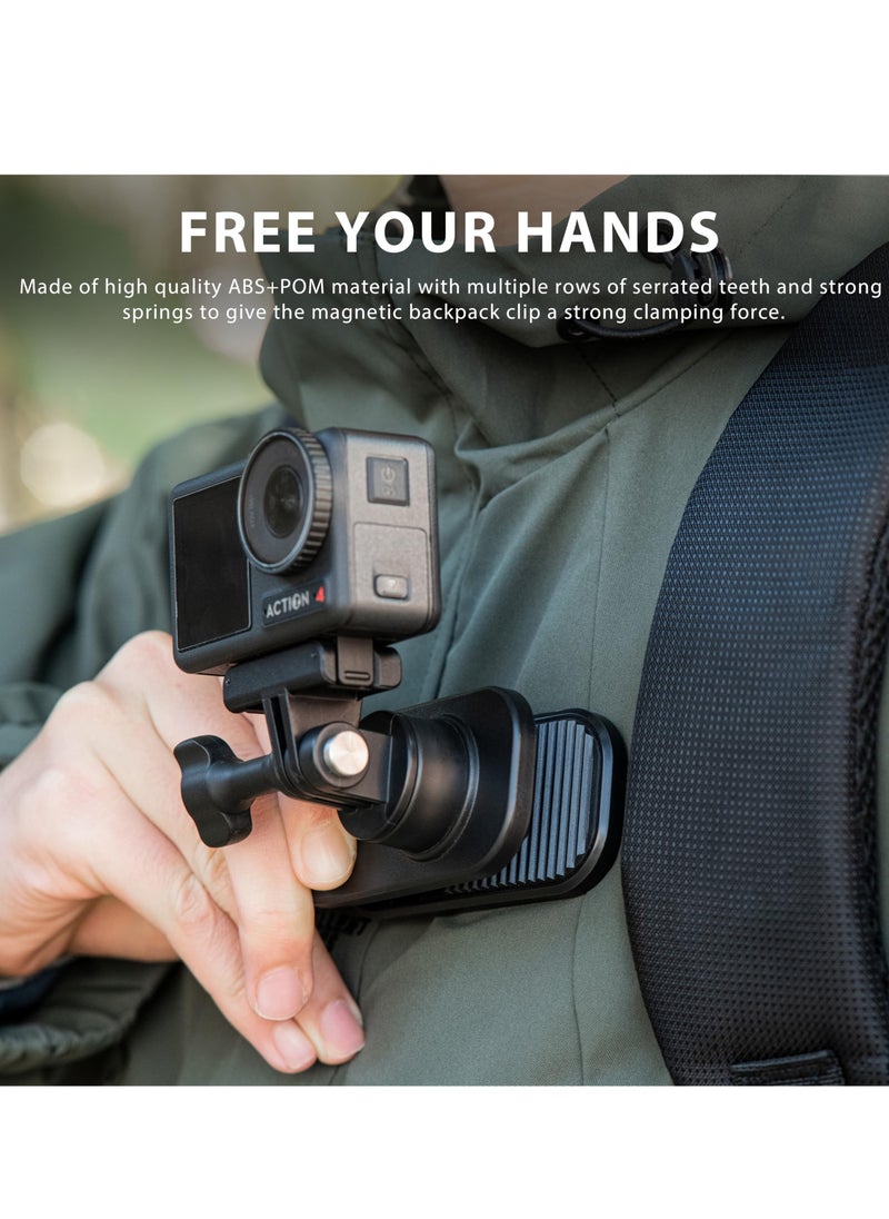 SYOSI - Accessories Kit for DJI OSMO Pocket 3 360° Rotation Backpack Clip Mount Shoulder Strap Accessories Multifunctional magnetic backpack clip for camera for DJI Pocket 3 OSMO Pockt Action Cameras - Image 1
