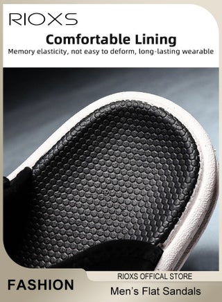 Men's Casual Open Toe Sandals, Water Sandal, Non Slip Beach Sandals for Males, Breathable Sneakers, Pool Slide Adjustable Flat Shoes With Back-Strap, Lightweight Slides Sandals, Comfort Flat Slip-ons - view 4