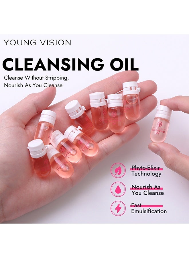 يونج فيجن زيت تنظيف، كبسولة زيت تنظيف للاستخدام الواحد ومحمولة للسفر ورحلات العمل، تنظيف وترطيب 2 في 1، برائحة الورد، عناية لطيفة بالبشرة لجميع أنواع البشرة، 2 مل (5 قطع) - Image 4